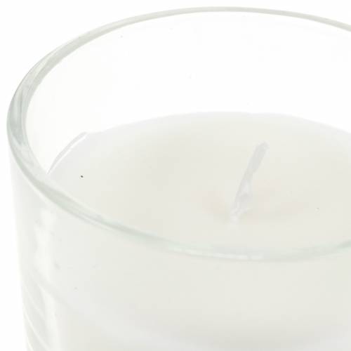 Artikel Doftljus i glas vaniljvit Ø8cm H10,5cm