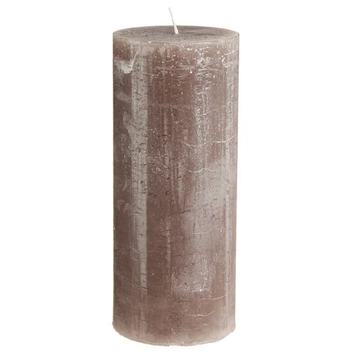 Floristik24 Enfärgade ljus bruna pelarljus 85x200mm 2 st