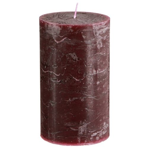 Enfärgade ljus Bourgogne pelarljus 70×120mm 4 st