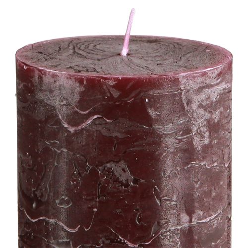 Artikel Enfärgade ljus Bourgogne pelarljus 70×120mm 4 st