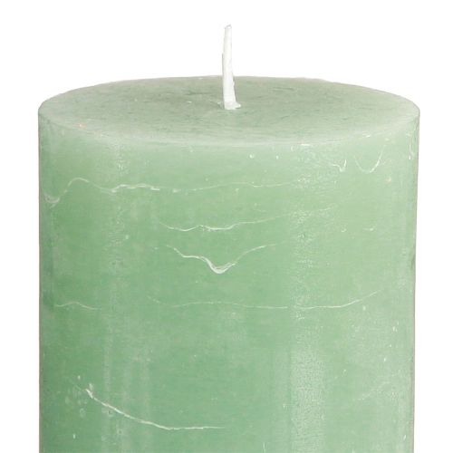 Artikel Enfärgade ljus gröna jadepelarljus 70×120mm 4 st