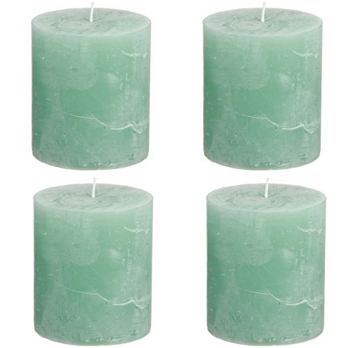 Artikel Enfärgade ljus gröna jadepelarljus 70×80mm 4 st