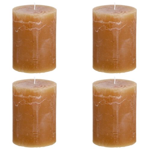 Artikel Enfärgade ljus kola pelarljus 60×80mm 4 st