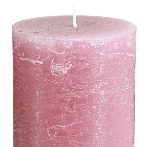Artikel Enfärgade ljus rosa pelarljus gammalrosa 70×120mm 4 st