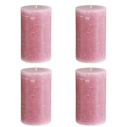Artikel Enfärgade ljus rosa pelarljus gammalrosa 70×120mm 4 st