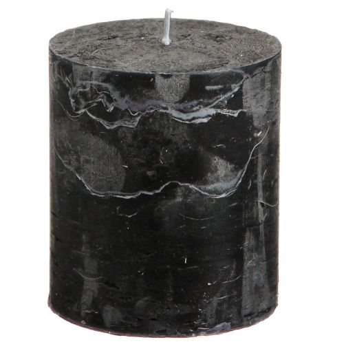 Floristik24 Enfärgade ljus svarta pelarljus 70×80mm 4 st