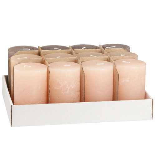 Artikel Enfärgade pelarljus 3 färger brun 60×100mm 12 st