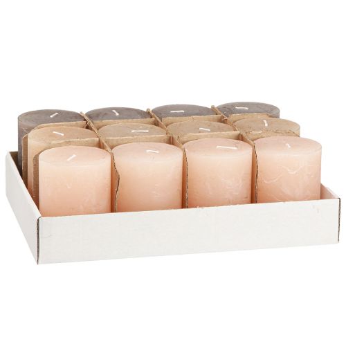 Artikel Enfärgade pelarljus 3 färger brun 60x80mm 12 st