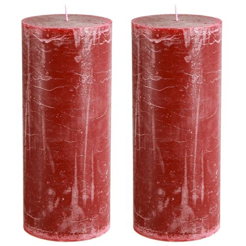 Artikel Enfärgade pelarljus mörkröd 85x200mm 2 st