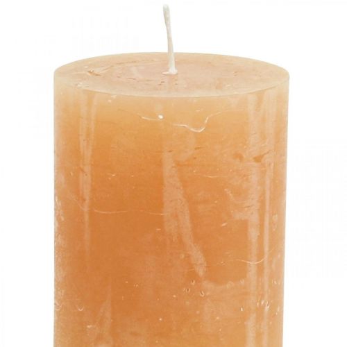 Artikel Enfärgade ljus Orange Persika pelarljus 60×80mm 4 st