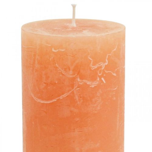 Artikel Enfärgade ljus Orange Persika pelarljus 60×100mm 4 st