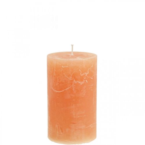 Artikel Enfärgade ljus Orange Persika pelarljus 60×100mm 4 st