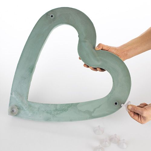Artikel Blommigt skum hjärta öppet plug-in material grön 38cm 2 st bröllopsdekoration