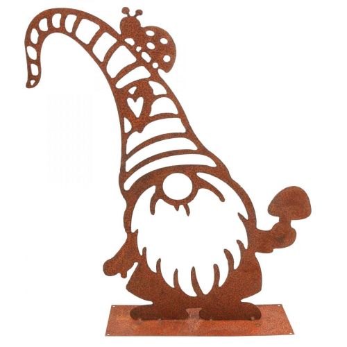 Patina dekorativ gnome metall dekorativt stativ H43cm