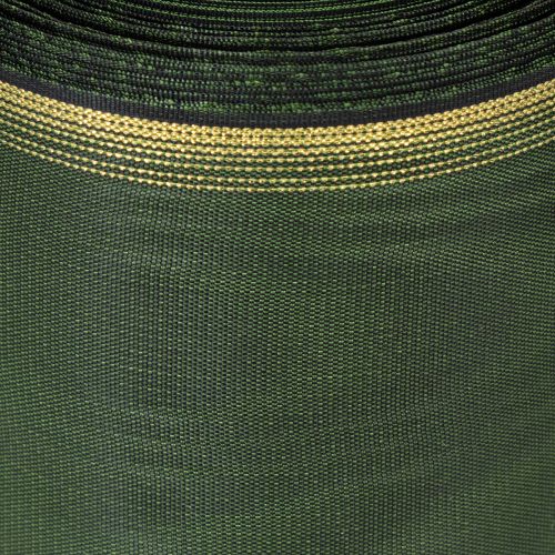Elegant mörkgrönt moiréband med krans, 125 mm med guldfärgad pärlkant, sorgband, bröllopsdekoration, rosettband | Floristik24.se