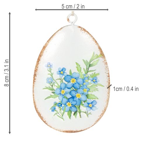 Artikel Påskägg med vårblommor, perfekta för påskbuketter eller fönster, 8 cm, 8 stycken