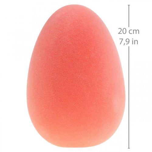 Artikel Påskägg dekoration ägg apelsin aprikos plast flockade 20cm