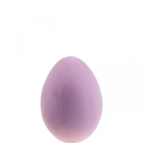 Påskägg dekorativa ägg plast lila flockade 20cm