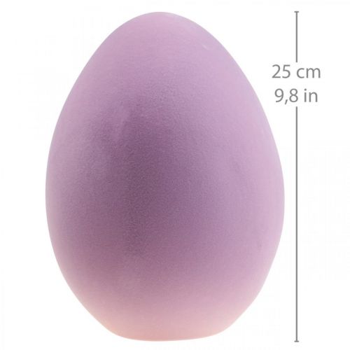 Floristik24 Påskägg plast dekorativa ägg lila lila flockade 25cm