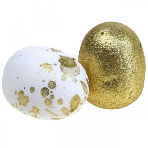 Floristik24 Frigolit ägg Frigolit påskägg vitguld dekoration 3cm 32 st