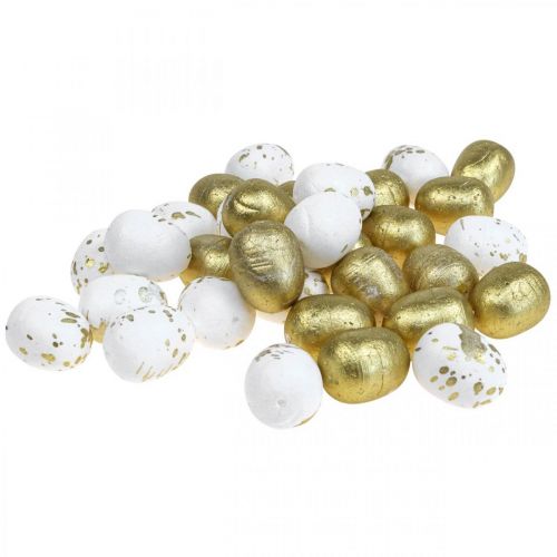 Floristik24 Frigolit ägg Frigolit påskägg vitguld dekoration 3cm 32 st
