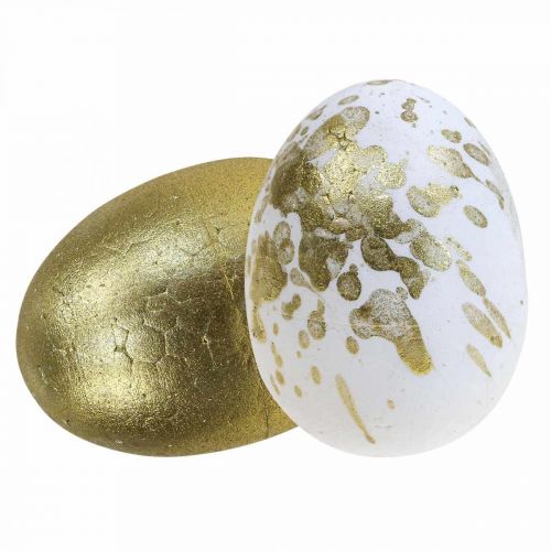 Floristik24 Frigolit ägg Frigolit påskägg vitguld dekoration 5cm 12st