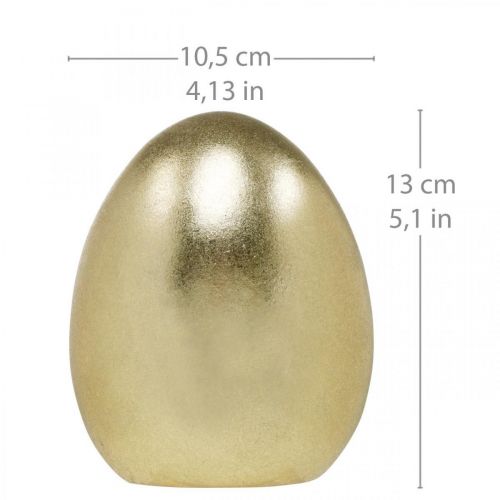 Floristik24 Gyllene dekorationsägg, dekoration till påsk, keramiskt ägg H13cm Ø10,5cm 2st