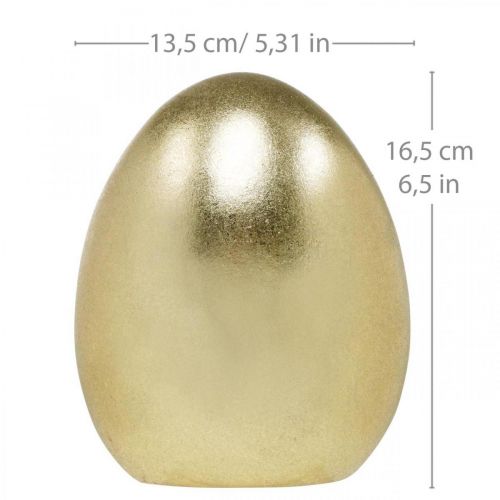 Keramiska ägg gyllene, ädel påskdekoration, prydnadsföremål ägg metallic H16.5cm Ø13.5cm