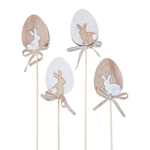Artikel Blomplugg Påskdekoration träägg med kanin natur 5×7cm 12 st