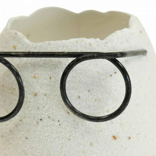 Floristik24 Ägg med glas dekorativ vas vit påskdekoration Ø7,5cm H9cm 6 st