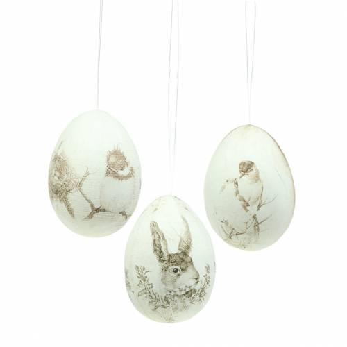 Floristik24 Ägg vintage motiv för att hänga 8cm 6st