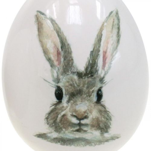 Dekorativt äggstående kaninmotiv, påskdekoration, kanin på ägg Ø8cm H10cm set om 4
