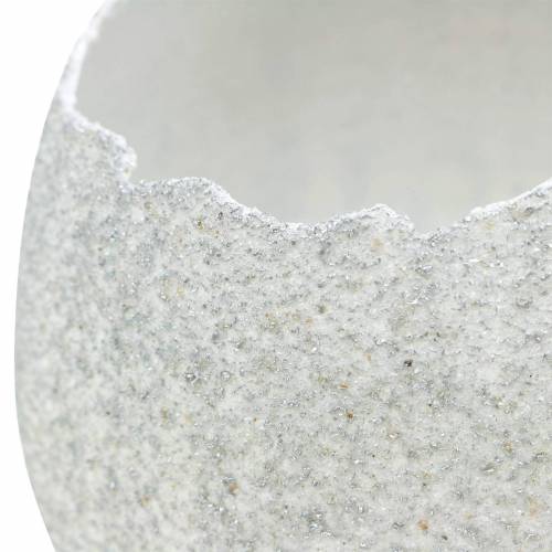 Floristik24 Planteringslåda Äggskal Påskdekoration Dekorativt ägg Silver H11cm 4st