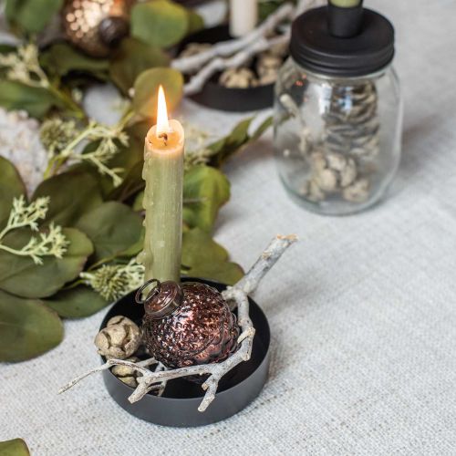 Floristik24 Ekollon glas bruna dekorativa koner för upphängning av adventsdekoration 5,5×8cm 12st