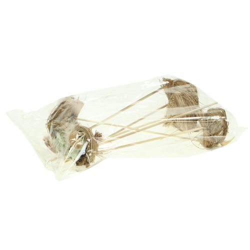 Floristik24 Deco-plugg fågelbo, påskdekoration, bo med ägg 23cm 6st