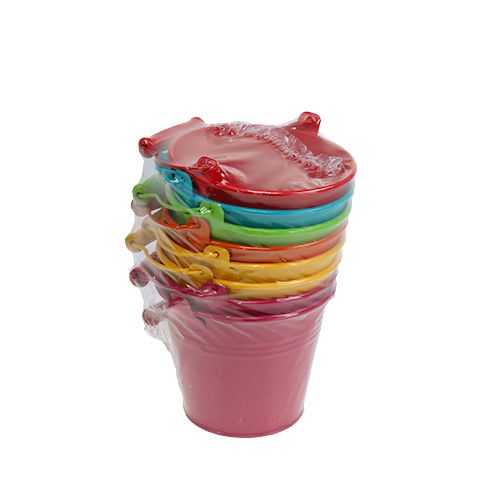 Floristik24 Hink Ø12cm H10cm 8st olika färger