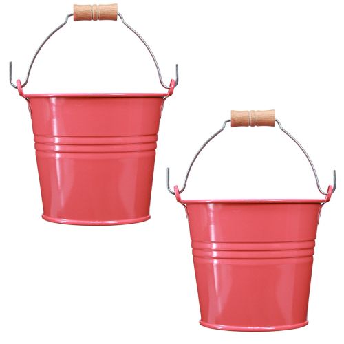Artikel Hink metall blomkruka rosa handtag 16x17,5x16cm 2st