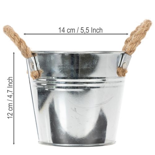 Hink med rephandtag Ø14cm H12cm | Floristik24.se