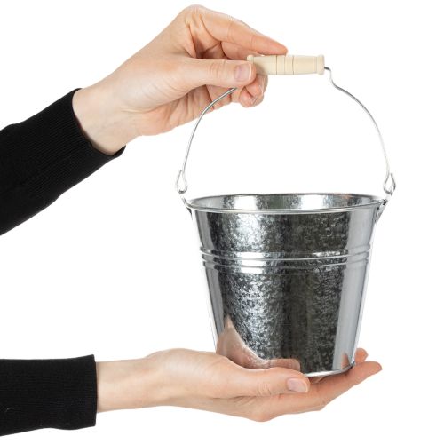 Hink Ø14cm H12cm 6 st. Zink, blank | Floristik24.se