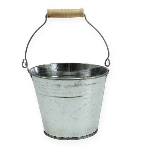 Floristik24 Hink Ø10cm H8cm 10 st. Zink glänsande