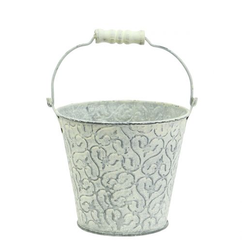 Zink hink med dekorkräm tvättad Ø11cm H10,5cm | Floristik24.se