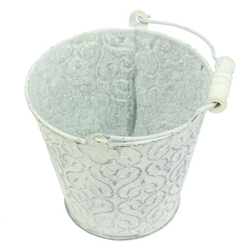 Zink hink med dekorkräm tvättad Ø11cm H10,5cm | Floristik24.se