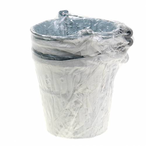 Floristik24 Zinkhink med flätat mönster grå Ø13cm H11,5cm 4st