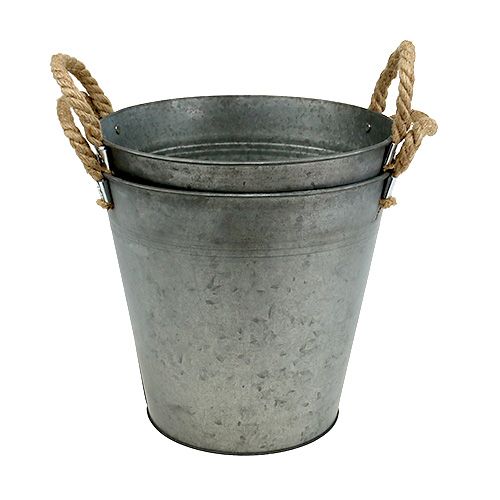 Floristik24 Hink antik Ø25cm H24cm 2st