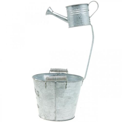Artikel Dekorativ växtkruka, hink med kruka, växtkruka, metallhink H38cm Ø16,5cm/Ø7cm