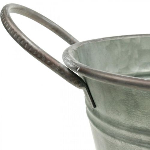 Floristik24 Planterkar, metallbehållare med handtag, dekorskål L32cm H24cm