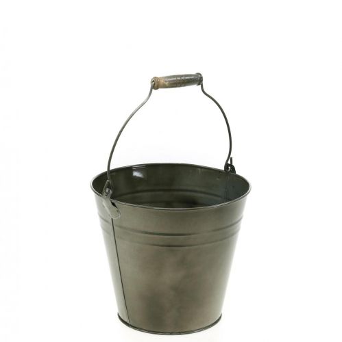 Floristik24 Dekorativ hink med handtag, trädgårdsdekoration, växtkruka, metallbehållare Ø16,5 cm H15 cm