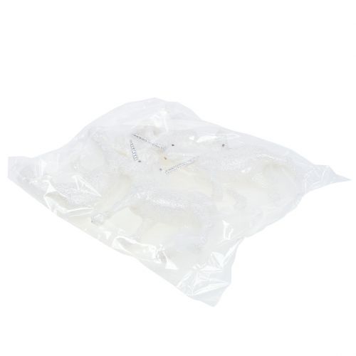 Floristik24 Unicorn 12,5cm vit med glitter 4 st