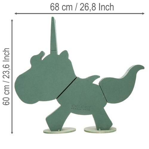 Artikel Blommig skum enhörning 68cm x 60cm