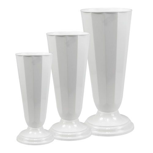 Floristik24 Vase &quot;Szwed&quot; vit Ø13cm - 20 cm, 1 st